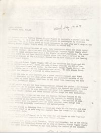 Robert Ford Press Release, March 14, 1977