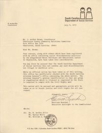 Letter from Harrison Rearden to J. Arthur Brown, July 9, 1975