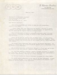 Letter from F. Marion Brabham to Reverend W. D. Davenport, March 16, 1977
