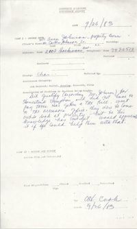 Community Relations Assistance Request, September 26, 1983
