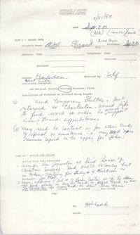 Community Relations Assistance Request, September 21, 1983