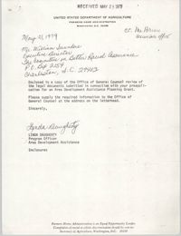 Letter from Linda Daugherty to William Saunders, May 21, 1979