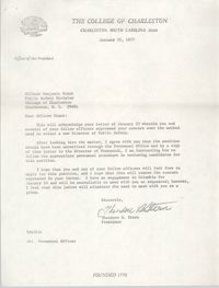 Letter from Theodore S. Stern to Benjamin Grant, January 25, 1977