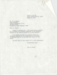 Letter from John H. Wright to W. W. Wright, August 4, 1976