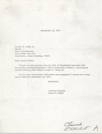 Letter from Arcrena English to Joseph P. Riley, Jr., December 22, 1976