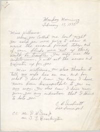 Letter from C. B. Inabinett to Mary Louise Williams, February 17, 1975