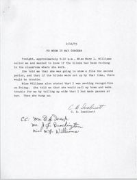Letter from C. B. Inabinett, February 16, 1975