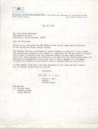 Letter from Martha L. Ware to Mary L. Williams, May 12, 1975