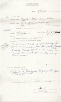 Community Relations Assistance Request, September 23, 1983