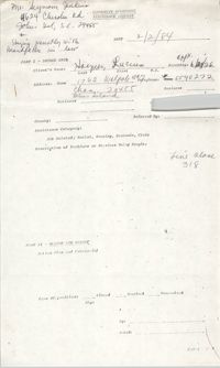 Community Relations Assistance Request, February 2, 1984