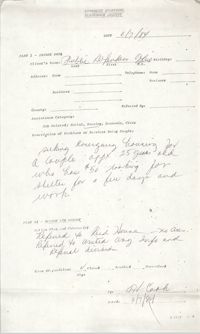 Community Relations Assistance Request, June 7, 1984