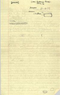 Handwritten COBRA Notes, November 16, 1977