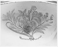Punch Bowl with Engraved Flora