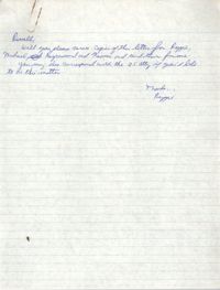 Handwritten letter from Reginald C. Barrett Jr. to Russell Brown