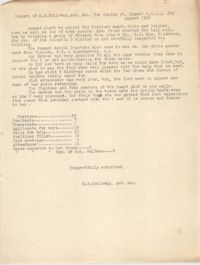 Monthly Report for the Coming Street Y.W.C.A., August 1929
