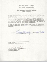 Membership Radiothon Campaign Pledge Statement, National Association for the Advancement of Colored People, 1990