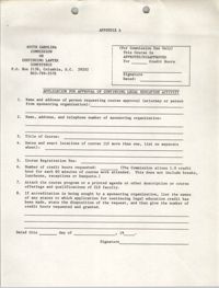 Application for Approval of Continuing Legal Education, South Carolina Commission on Continuing Lawyer Competence, 1981