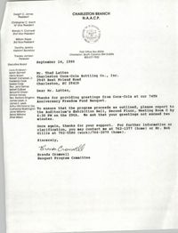 Letter from Brenda Cromwell to Thad Latten, September 14, 1990