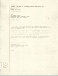 Letter from Katherine Hill to Christine O. Jackson, November 18, 1977