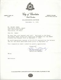 Letter from Frances McCarthy to Dwight James, September 11, 1991
