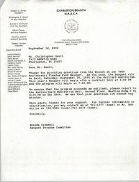 Letter from Brenda Cromwell to Christopher Gantt, September 14, 1990