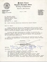 Letter from Bernard R. Fielding to Benjamin Hooks, July 2, 1982