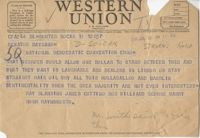 Democratic Committee: Telegram from Sumter, South Carolina to Senator Burnet R. Maybank, July 19, 1944