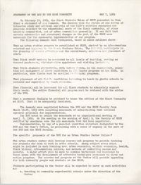 Statement of the BSU to the HGSE Community, May 7, 1969