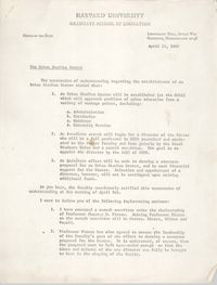 Urban Studies Center Memorandum, April 11, 1969