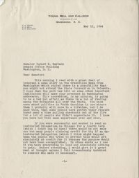 Democratic Committee: A Letter from South Carolina Attorney Charles A. Young to Senator Burnet R. Maybank, May 11, 1944