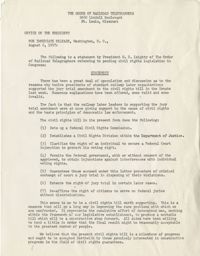 Release from the President of the Order of Railroad Telegraphers, August 6, 1957
