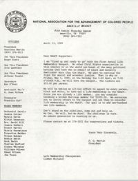 Letter from P. G. Martin to NAACP Supporters, April 13, 1989