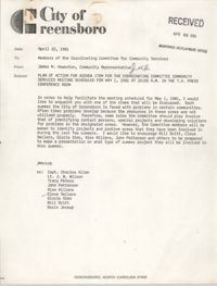 City of Greensboro Memorandum, April 22, 1981