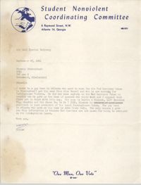 Letter from Walter Tillow to Stokely Carmichael, September 25, 1964