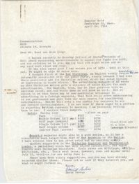 Letter from David Gerber to Julian Bond and Mary E. King, April 24, 1964