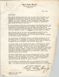 Letter from Martin Luther King, Jr. to Friends of Southern Christian Leadership Conference, July 1964