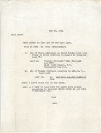 Letter from Mary E. King to 