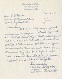 Letter from Mr. and Mrs. Nolte to Representative L. Mendel Rivers, Feburary 13, 1957