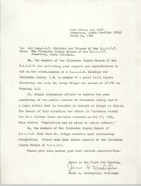 Letter from James A. Washington to NAACP Chapters and Friends, March 26, 1986