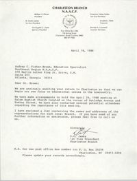 Letter from D. C. James to Audrey C. Fisher-Brown, April 18, 1988