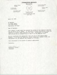 Letter from William A. Glover to LT Eastman, April 18, 1988