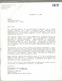 Letter from Michael H. McBride to Charleston Chapter of NAACP, December 15, 1989