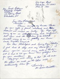 Letter from Louise Middleton to Darrel Williams, February 14, 1990