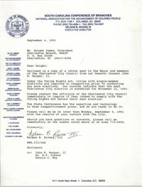 Charleston Branch of the NAACP Memorandum, September 4, 1991