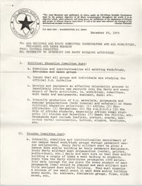 All African People's Revolutionary Party Memorandum, December 20, 1979