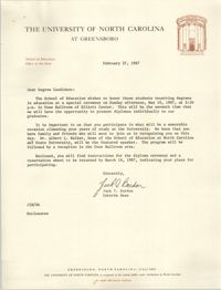 Letter from Jack I. Bardon to Cleveland Sellers, February 27, 1987