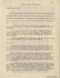 Democratic Committee: Notice from the Office of Defense Transportation, April 3, 1944