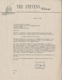 Democratic Committee: Correspondence Concerning Senator Burnet R. Maybank's Hotel Reservation, June 1944