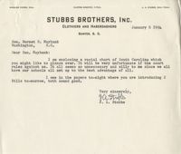Segregation: Correspondence between J. A. Stubbs and Senator Burnet R. Maybank, January 1954
