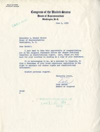 Letter from Congressman Dale Alford to Representative L. Mendel Rivers, June 1, 1959